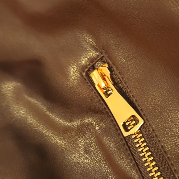 Jaclyn Smith Maroon Moto Polyureethane Jacket - Picture 5 of 9